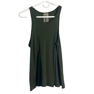 Free People Green Boho Knit Essential Tank Top Minimalist Basic